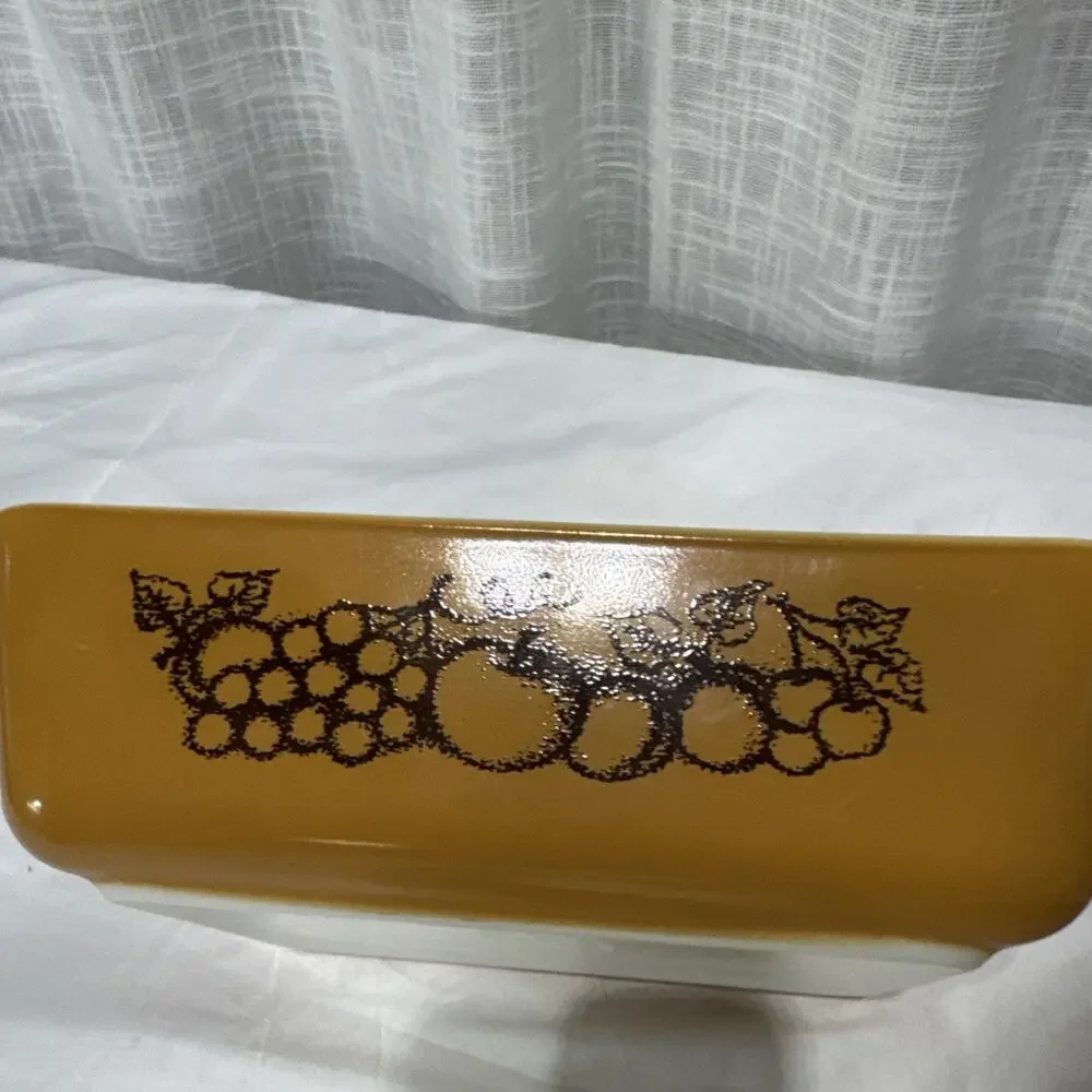 Vintage 70s Pyrex Old Orchard Ovenware 1.5 QT 503 Refrigerator Dish No Lid